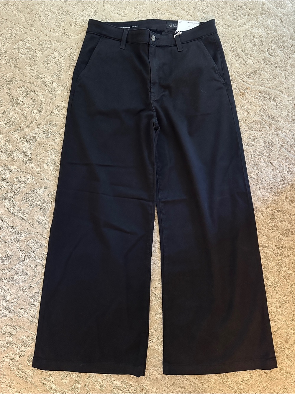 Ag Adriano Goldschmied Caden Black Wide-Leg Women's Pants Size 27
